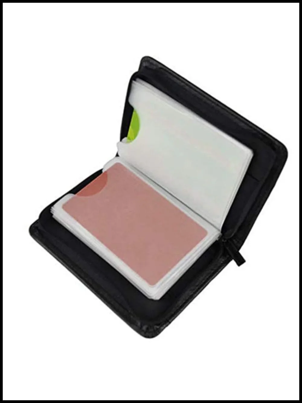 RFID Blocking Leather Credit Card Holder Wallet with Zipper
